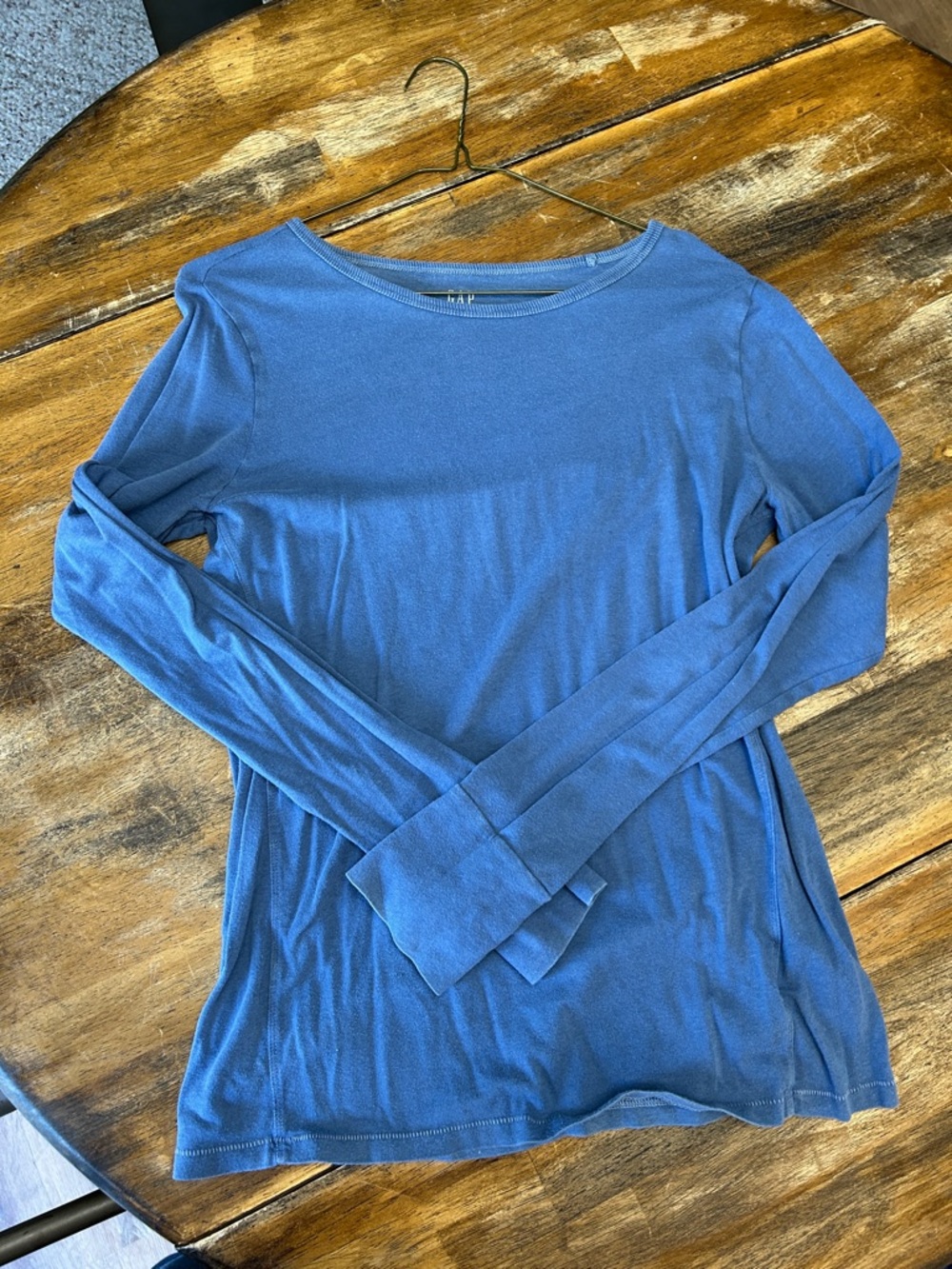 GAP Women's Long Sleeve Boatneck Top - Slate Blue